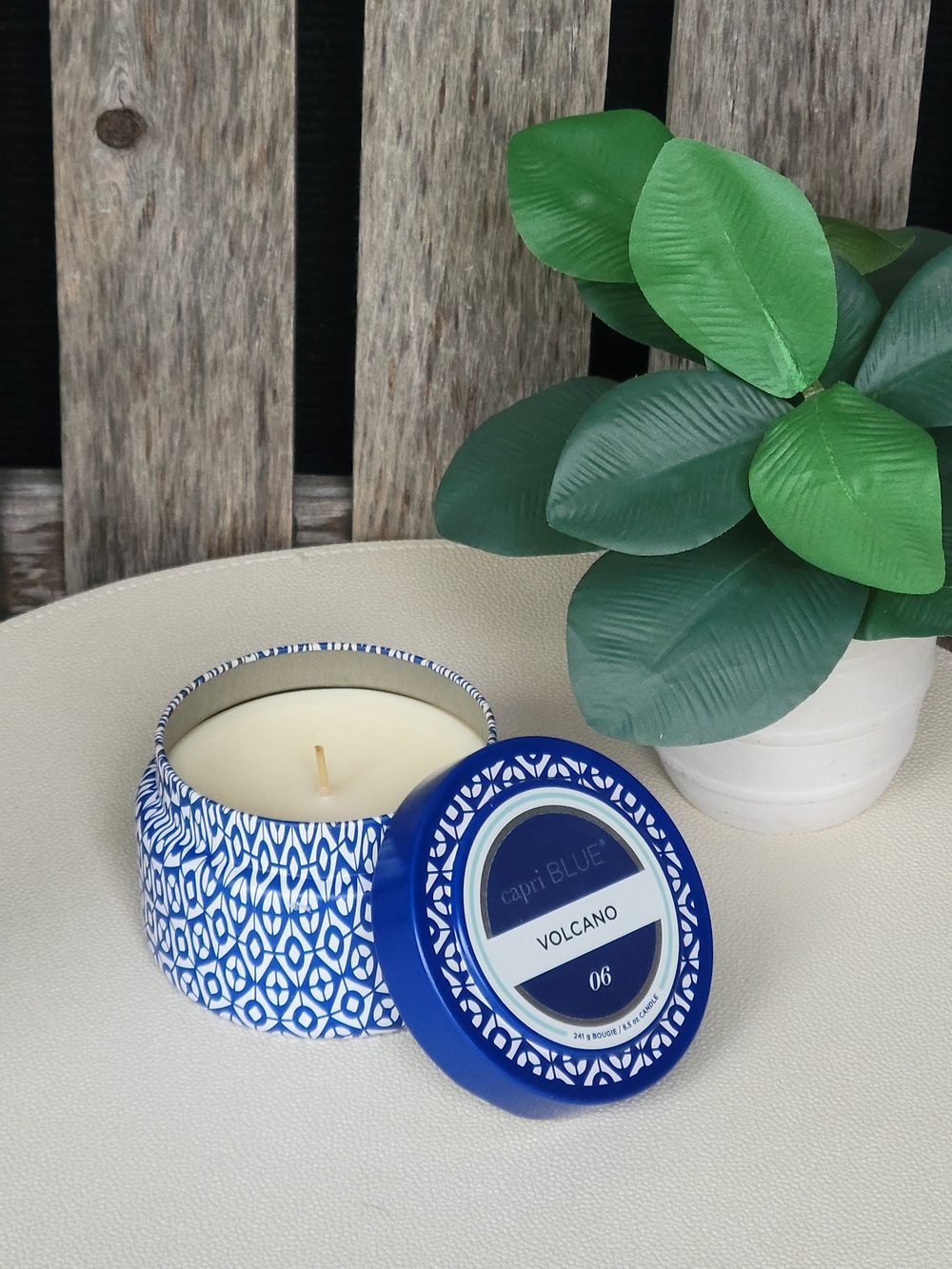 Capri Blue Volcano Scented Tin Candle — Cobalt Blue Covered